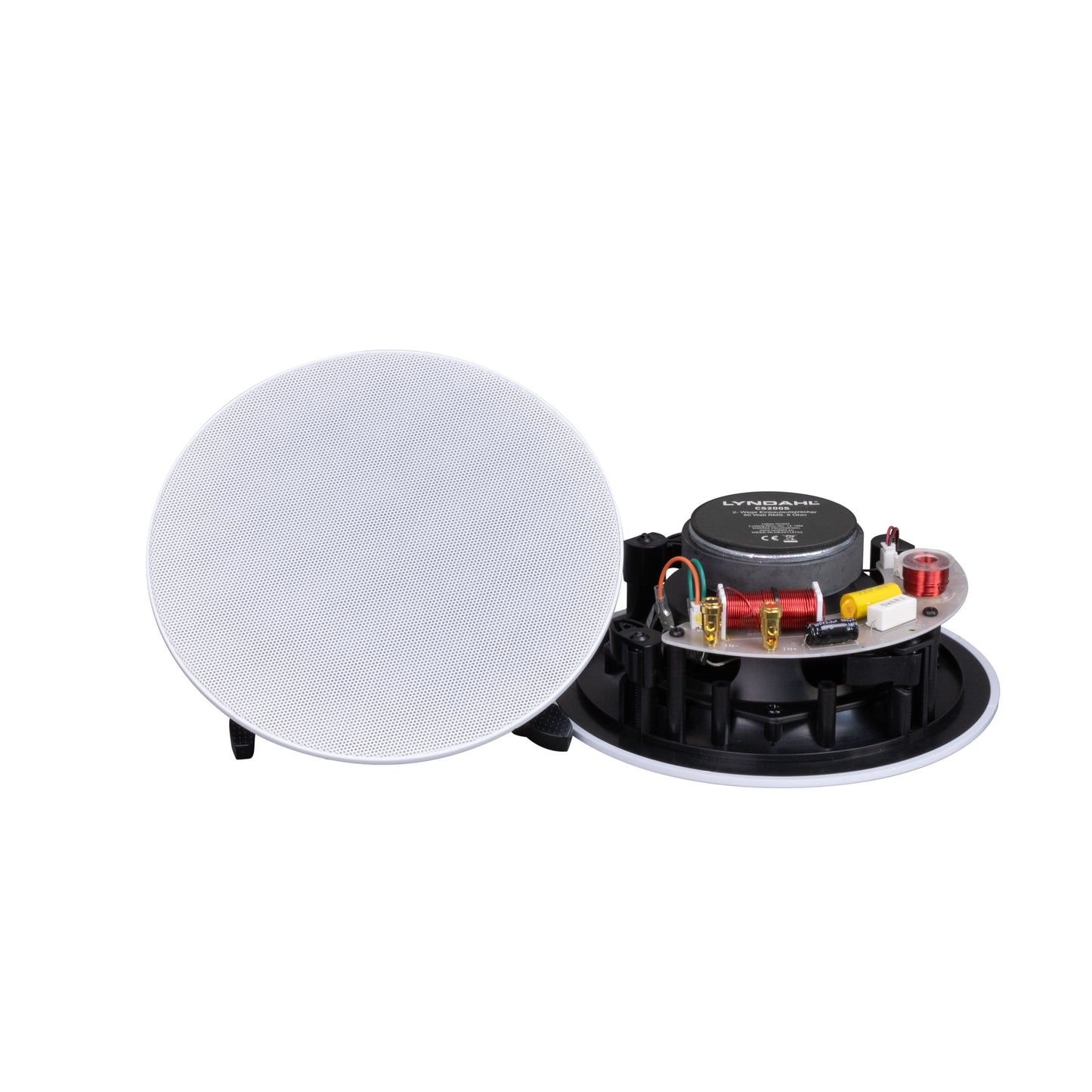 Lyndahl CS200S, 2-Wege-Einbaulautsprecher Decke, 5,25", 100 W, 8 Ohm, schwenkbarer Hochtöner, weiß, 2er-Set