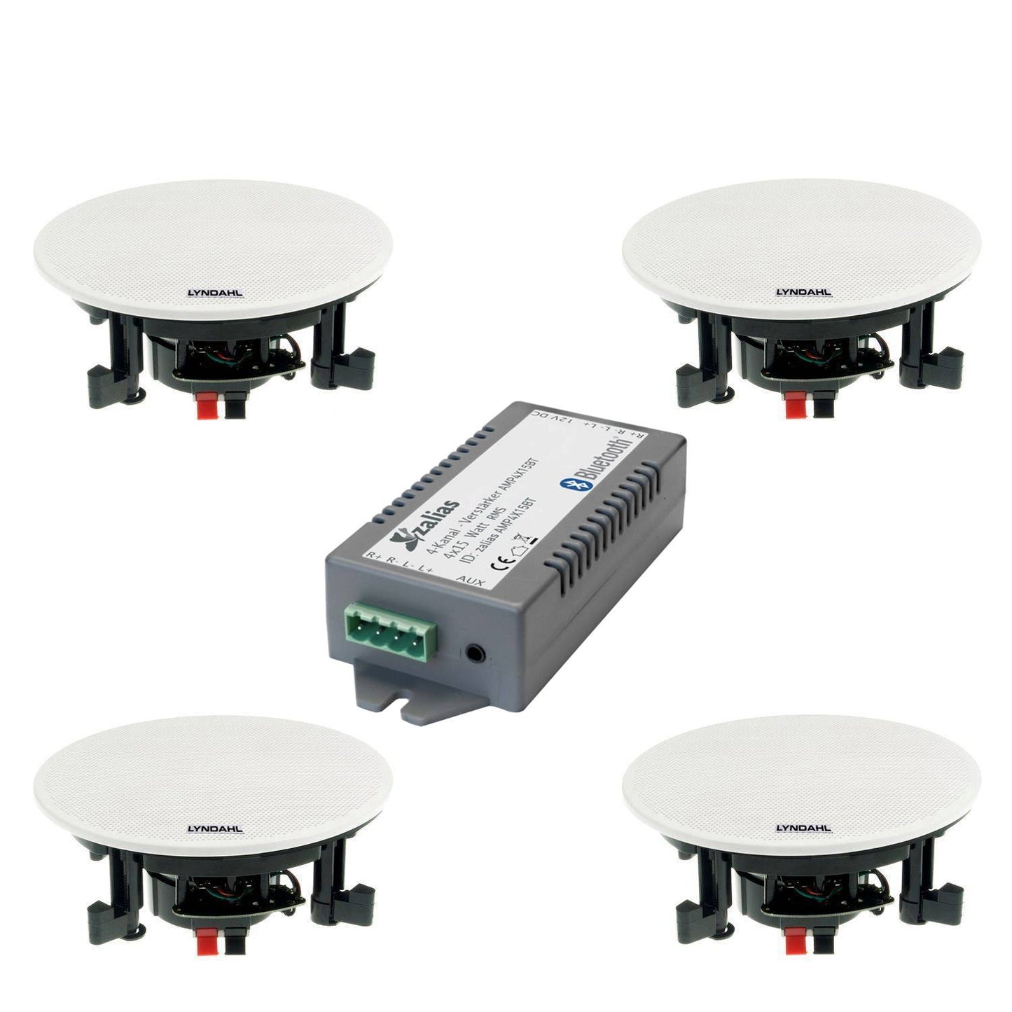 LYNDAHL CS200P-Set wahlweise mit 2 oder 4 Lautsprechern und Bluetoothverstärker AMP4X15BT