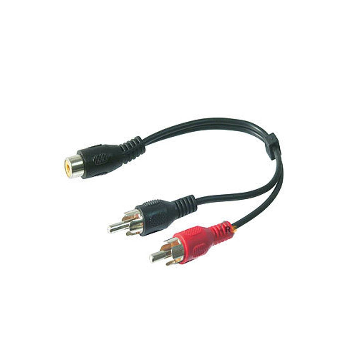 Adapterkabel (Y-Verteiler) 2 Cinchstecker auf 1 Cinchkupplung