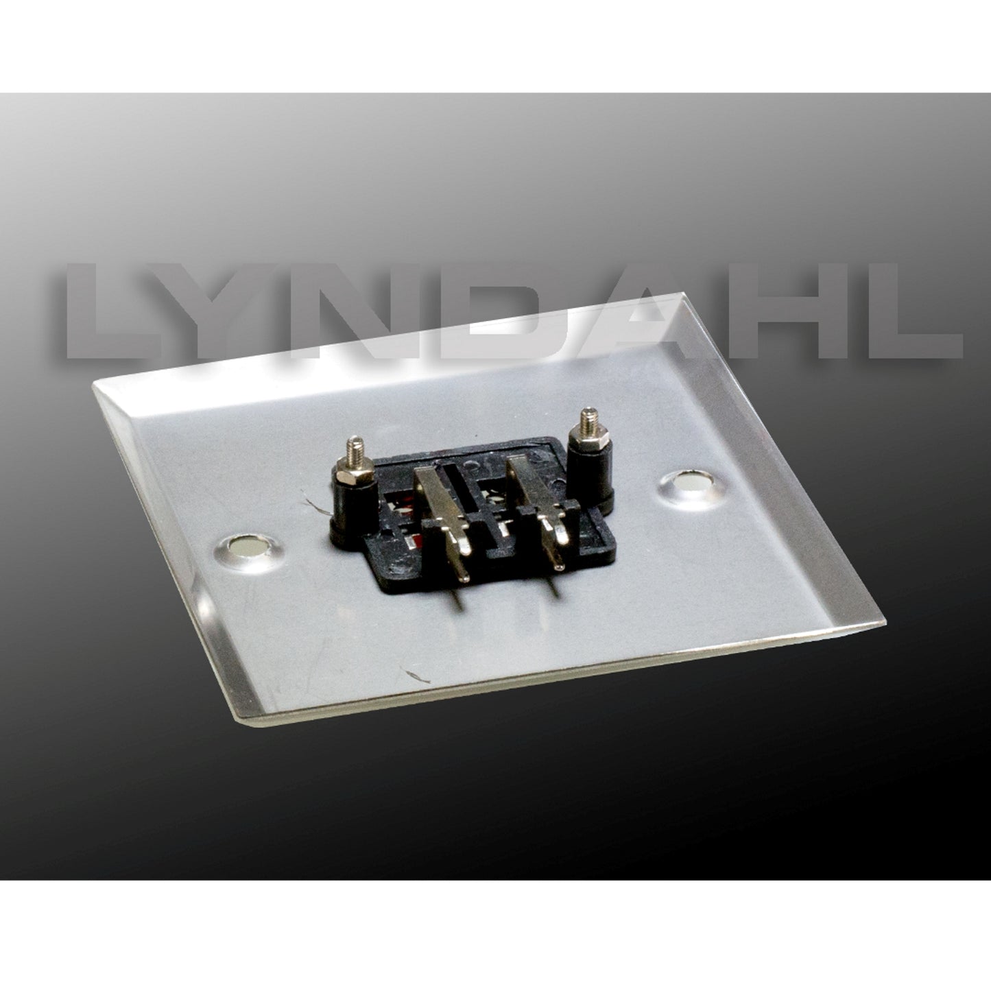 Lyndahl Lautsprecher Wandeinbaudose 2 fach, Edelstahl f. Schalterdosen