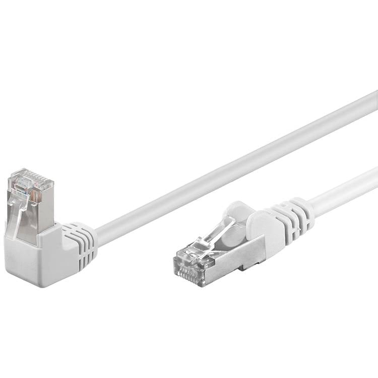 CAT 5e Netzwerkkabel, 90° gewinkelt, F/UTP, grau