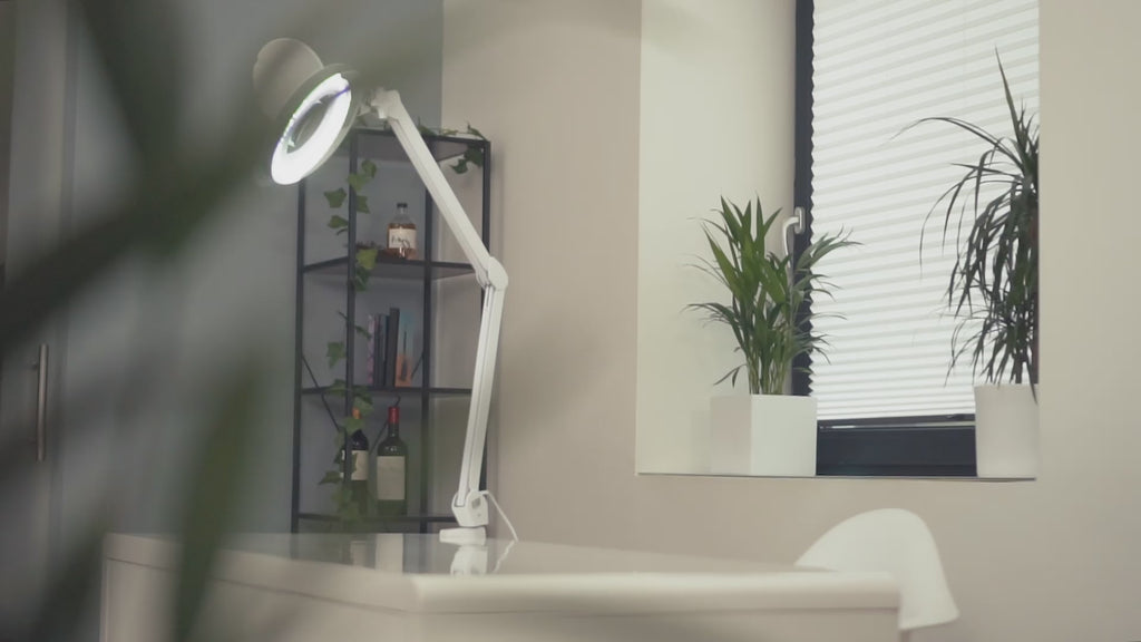 Lumeno 7213/15/18 Lupenleuchte/Arbeitsplatzlampe 60 LEDs mit 127 mm Linse, grau, grün oder schwarz