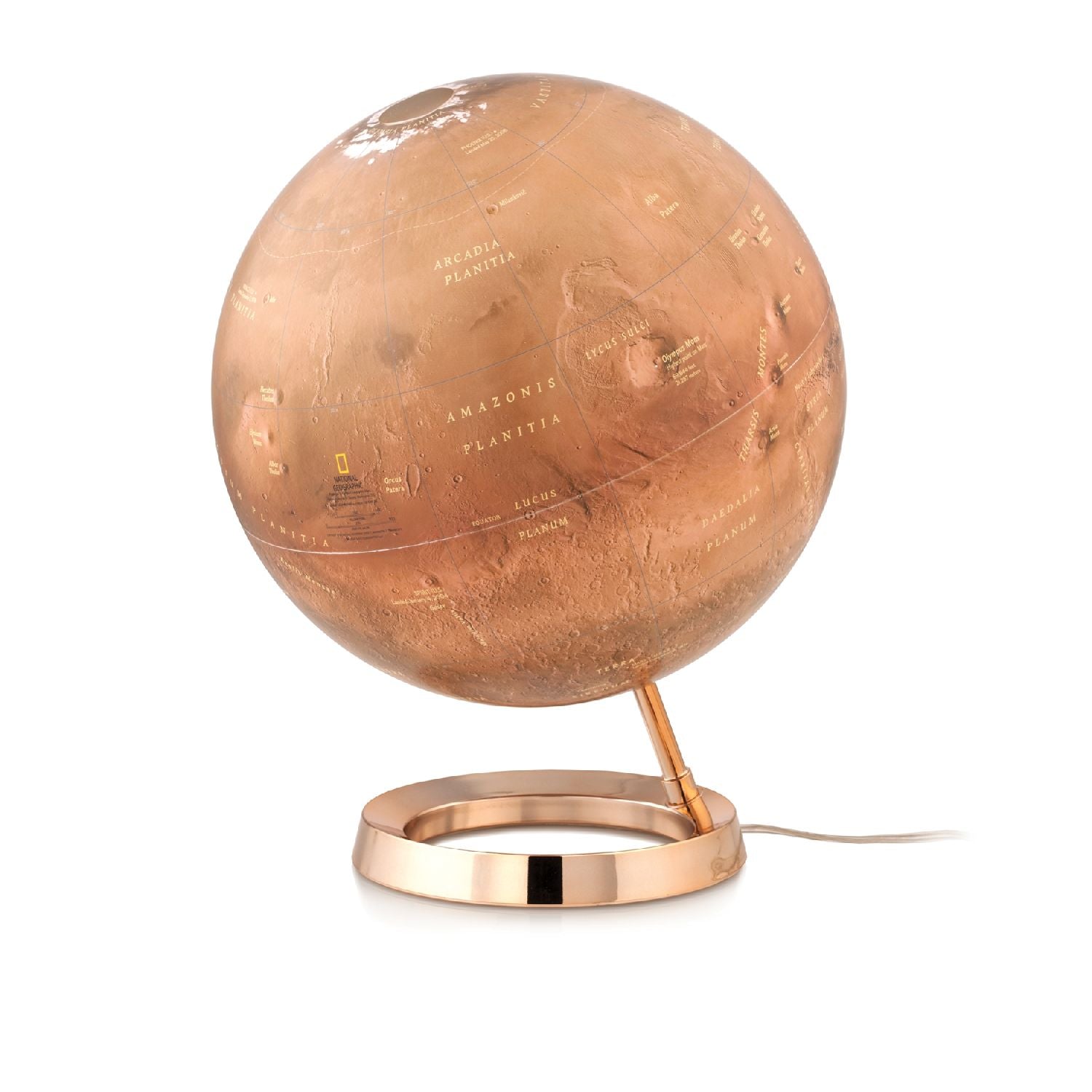 National Geographic Leuchtglobus Red Planet Mars, Kupferfuss