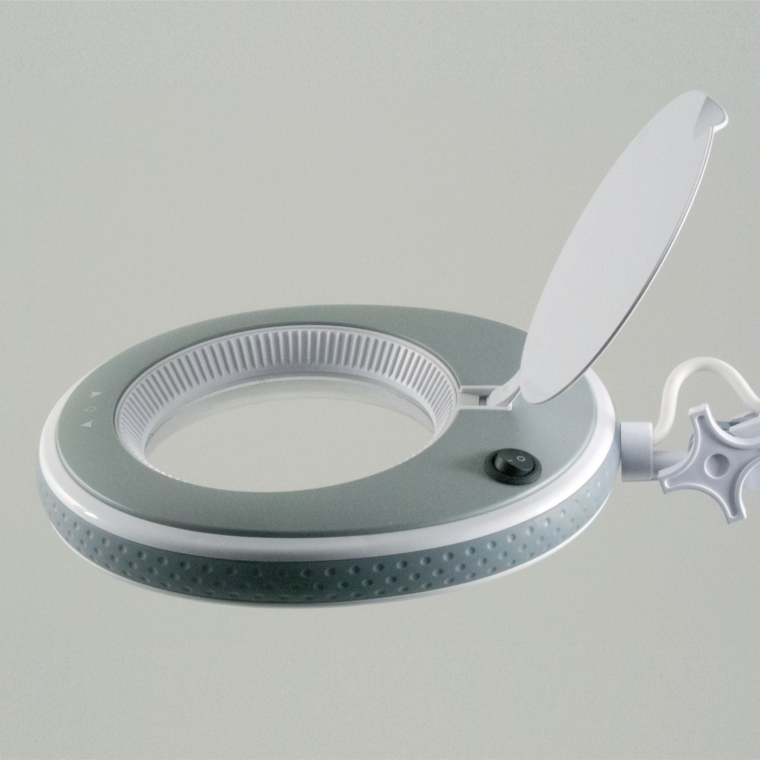 Lumeno LED Lupenleuchte Serie 8213/8215 mit 127 mm Linse und regulierbarer Helligkeit, Grau