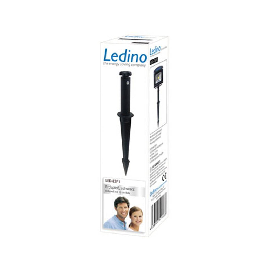 Ledino Erdspieß Set für einen LED-Strahler in Schwarz, 10 cm Höhe