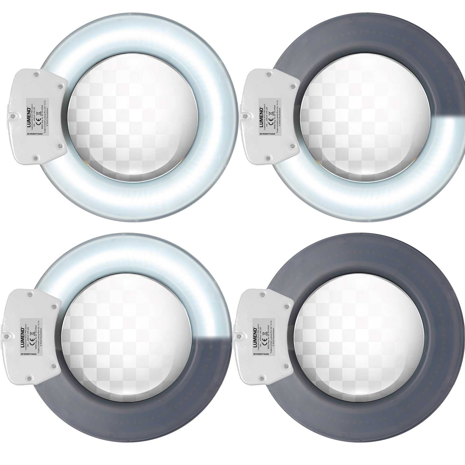 Lumeno 824XPRO LED-Lupenleuchte dimmbar mit 177 mm Linse, Segementschaltung und Metallgehäuse